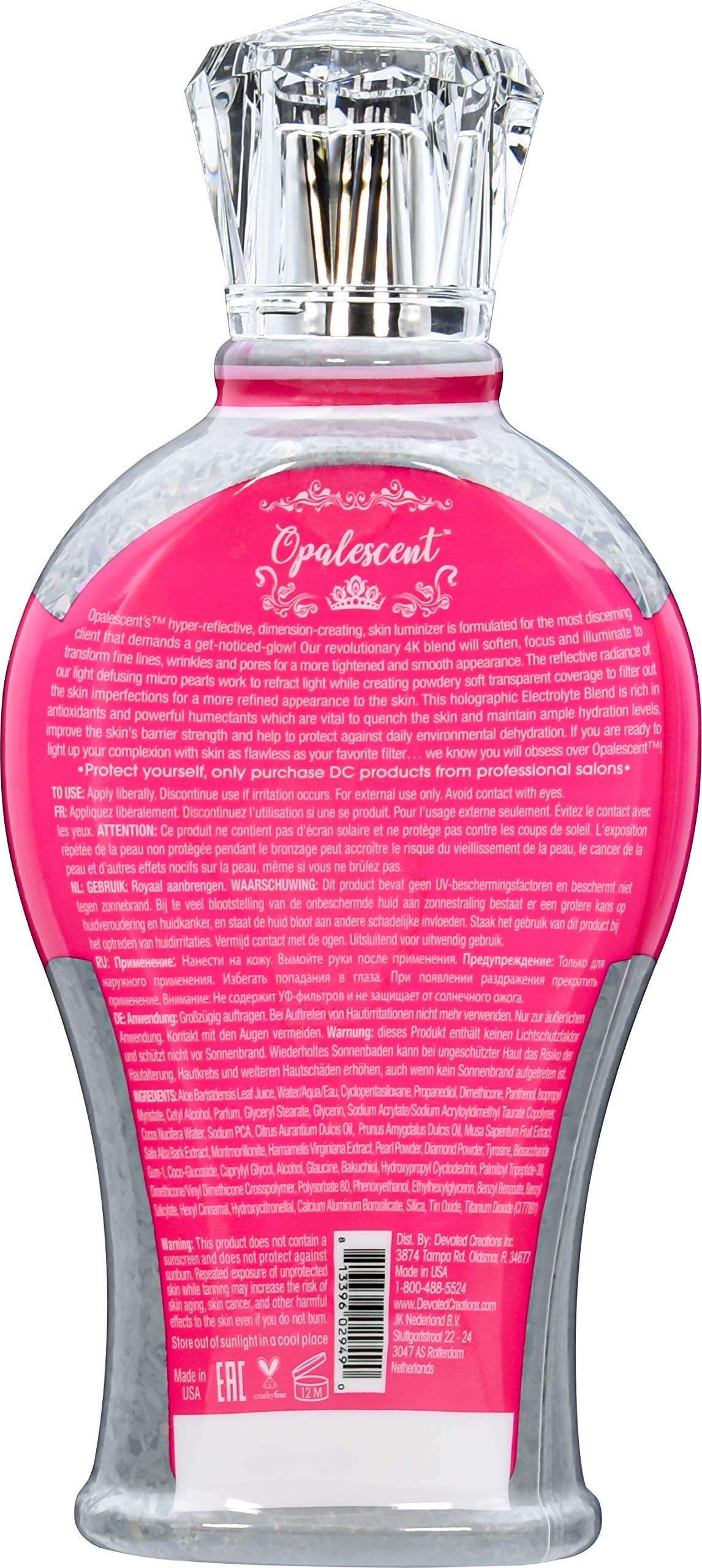 Devoted Creations Opalescent Tanning Lotion 12.25 Fluid Ounces product packaging