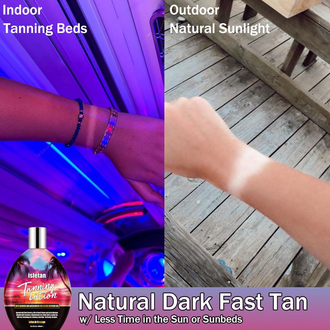 Isletan tanning lotion bottle size 13.5 fluid ounce