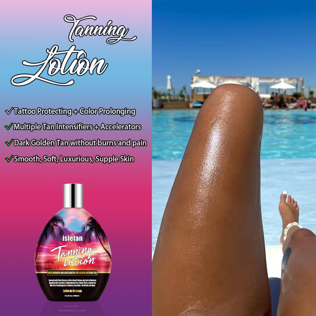 Isletan tanning lotion for tattoo protection