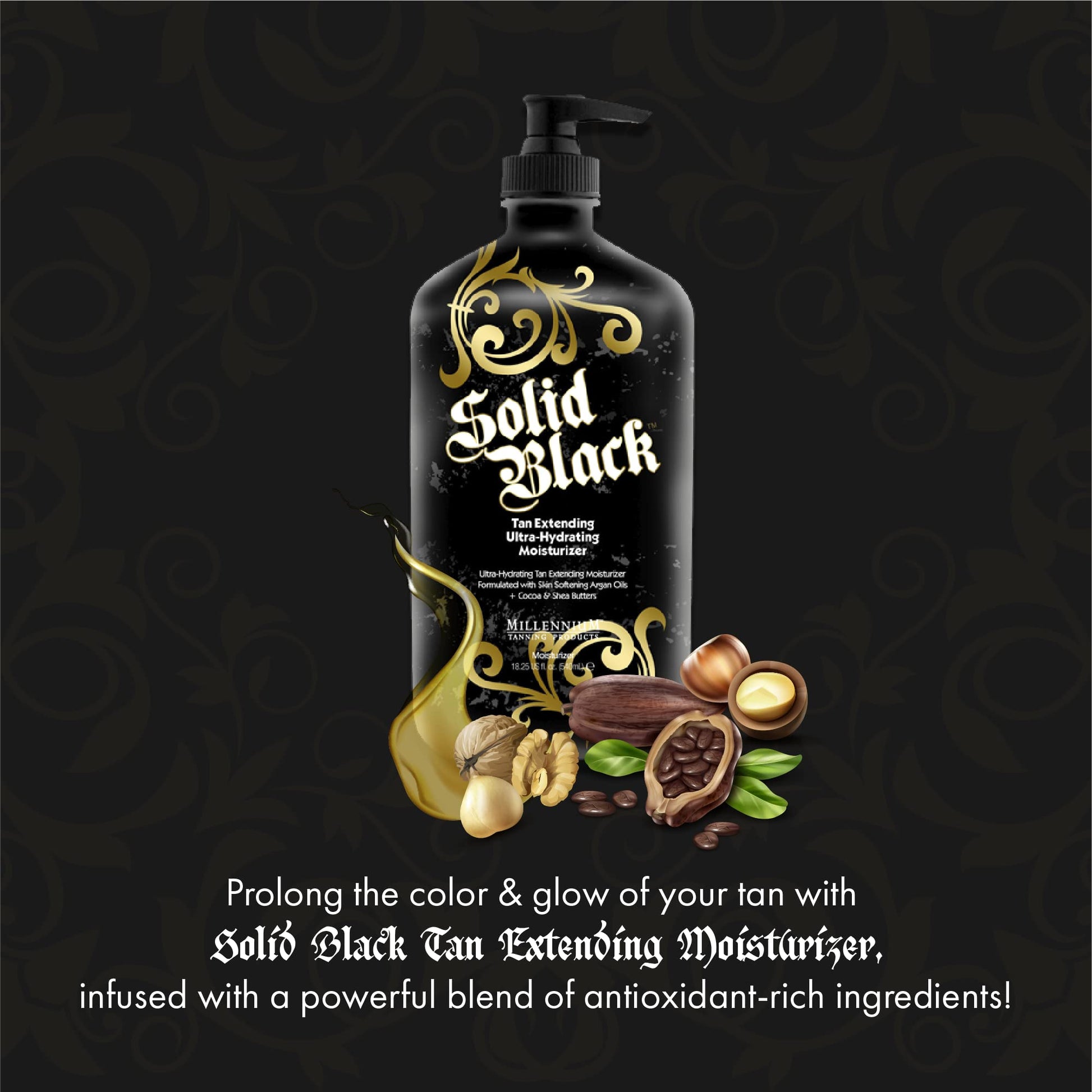 Bella Black 100X tanning lotion next to tanning bed equipment