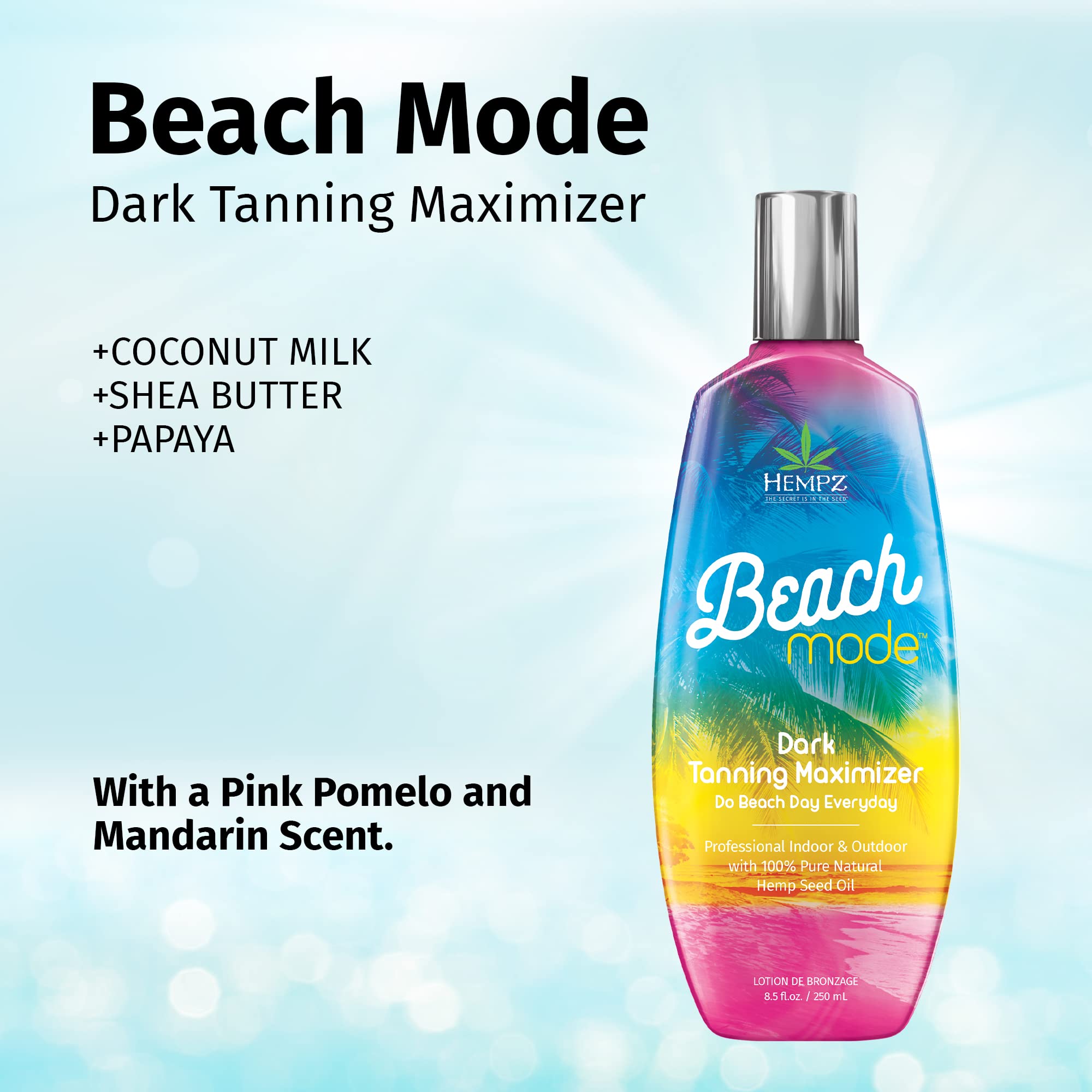 Side profile of Hempz Beach Mode herbal tanning lotion