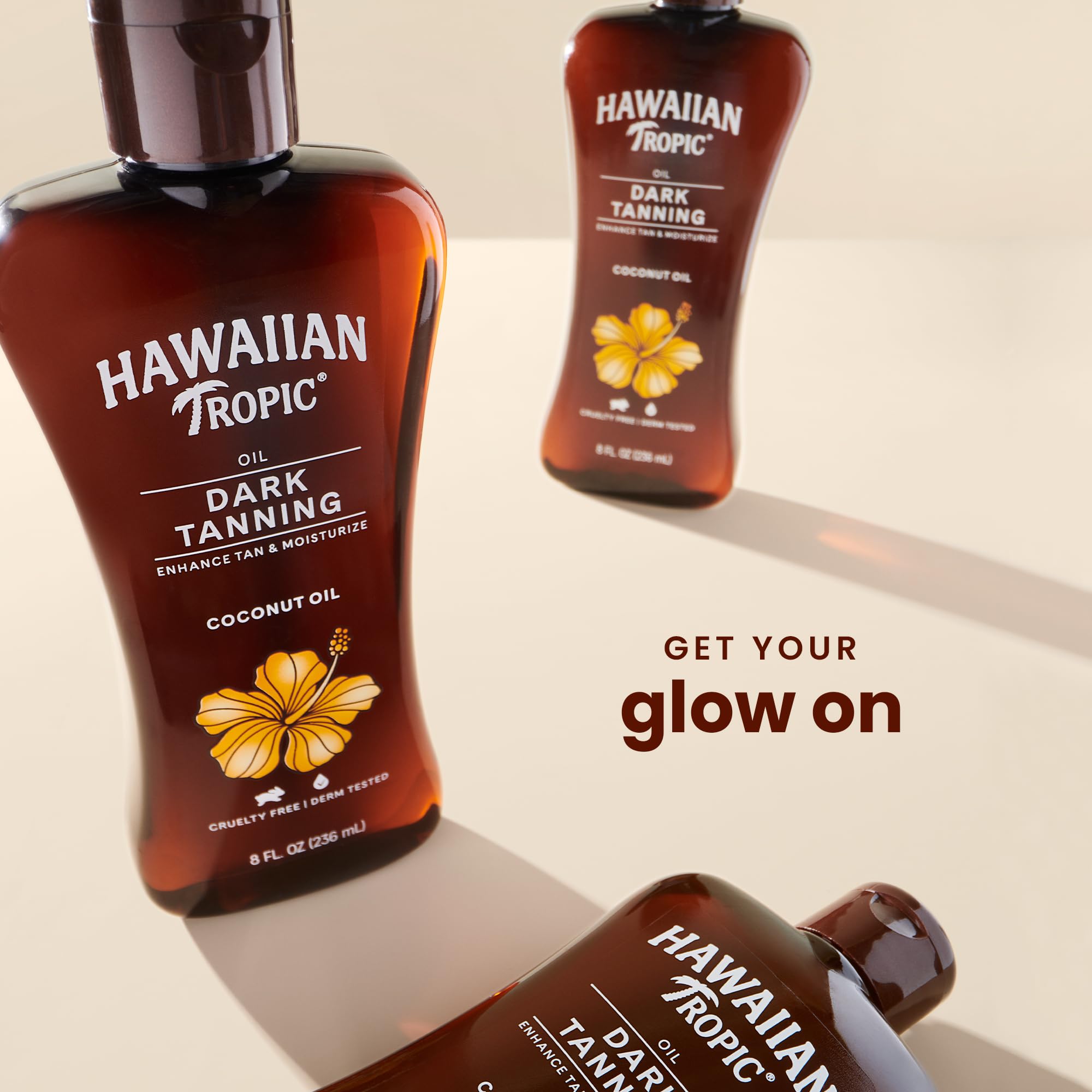 Hawaiian Tropic tanning oil bottle texture and packaging