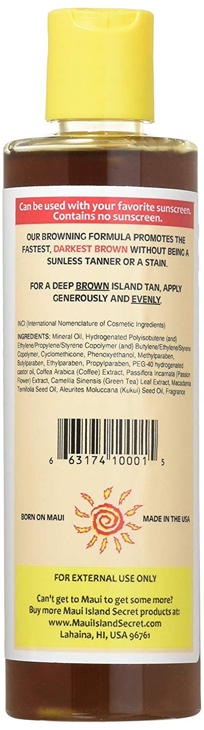 Authentic Maui Island Secret tanning oil bottle