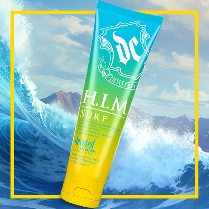 Devoted Creations HIM Surf dark tanning intensifier product packaging