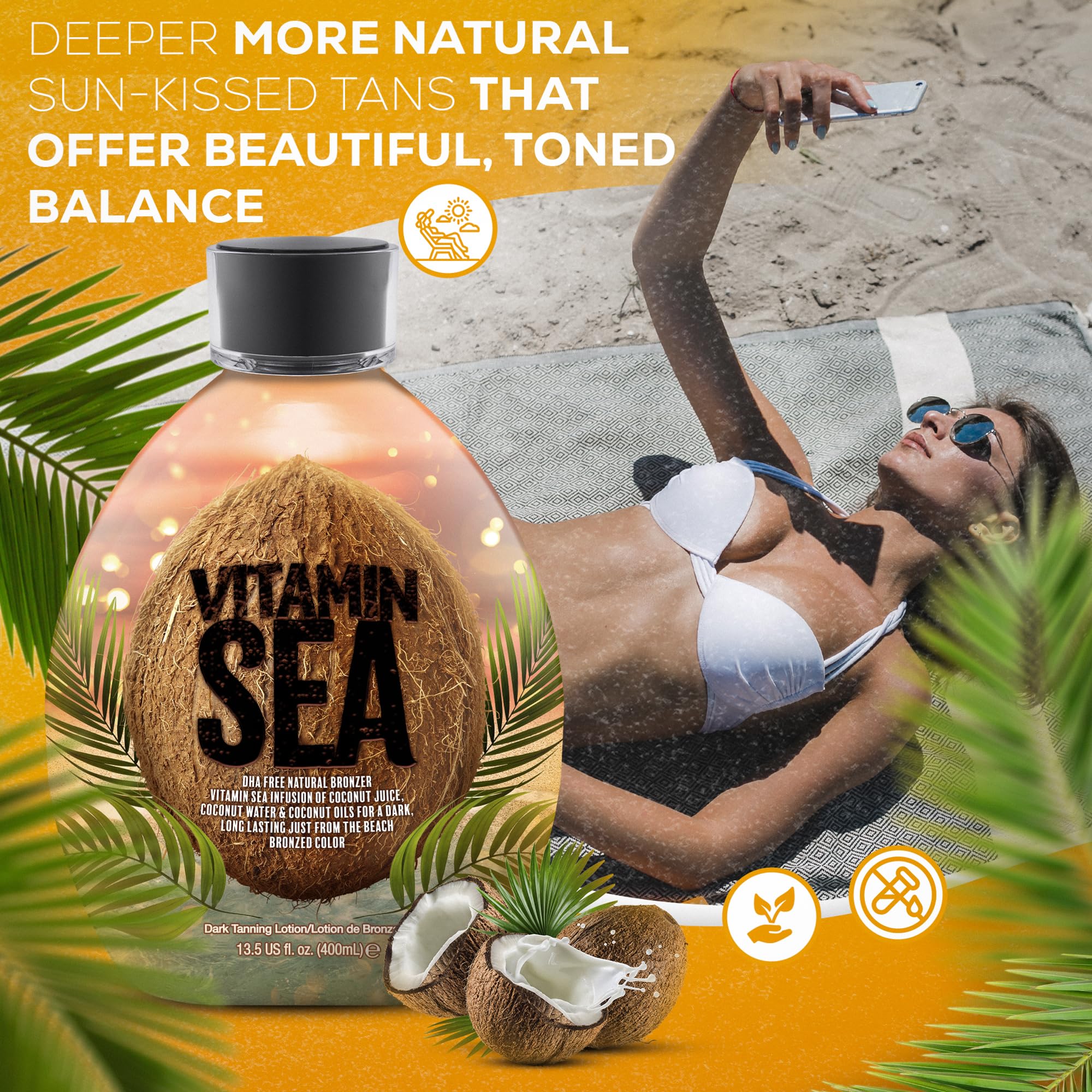Back label of Vitamin Sea Natural Bronzer showing ingredients