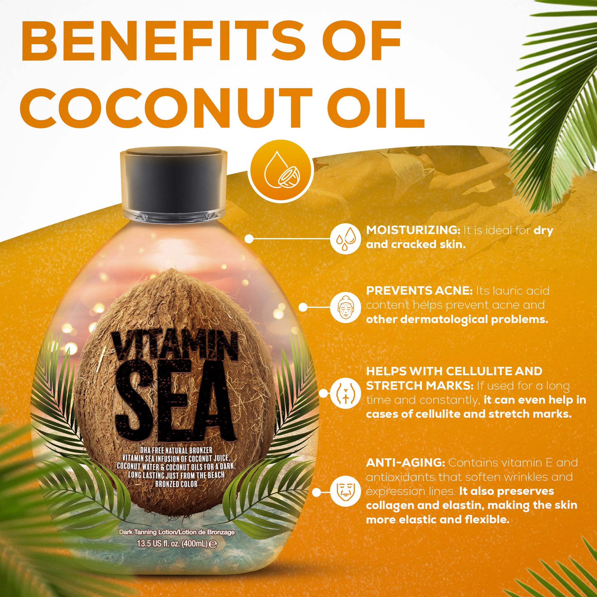 Close up of Vitamin Sea indoor tanning bed lotion bottle