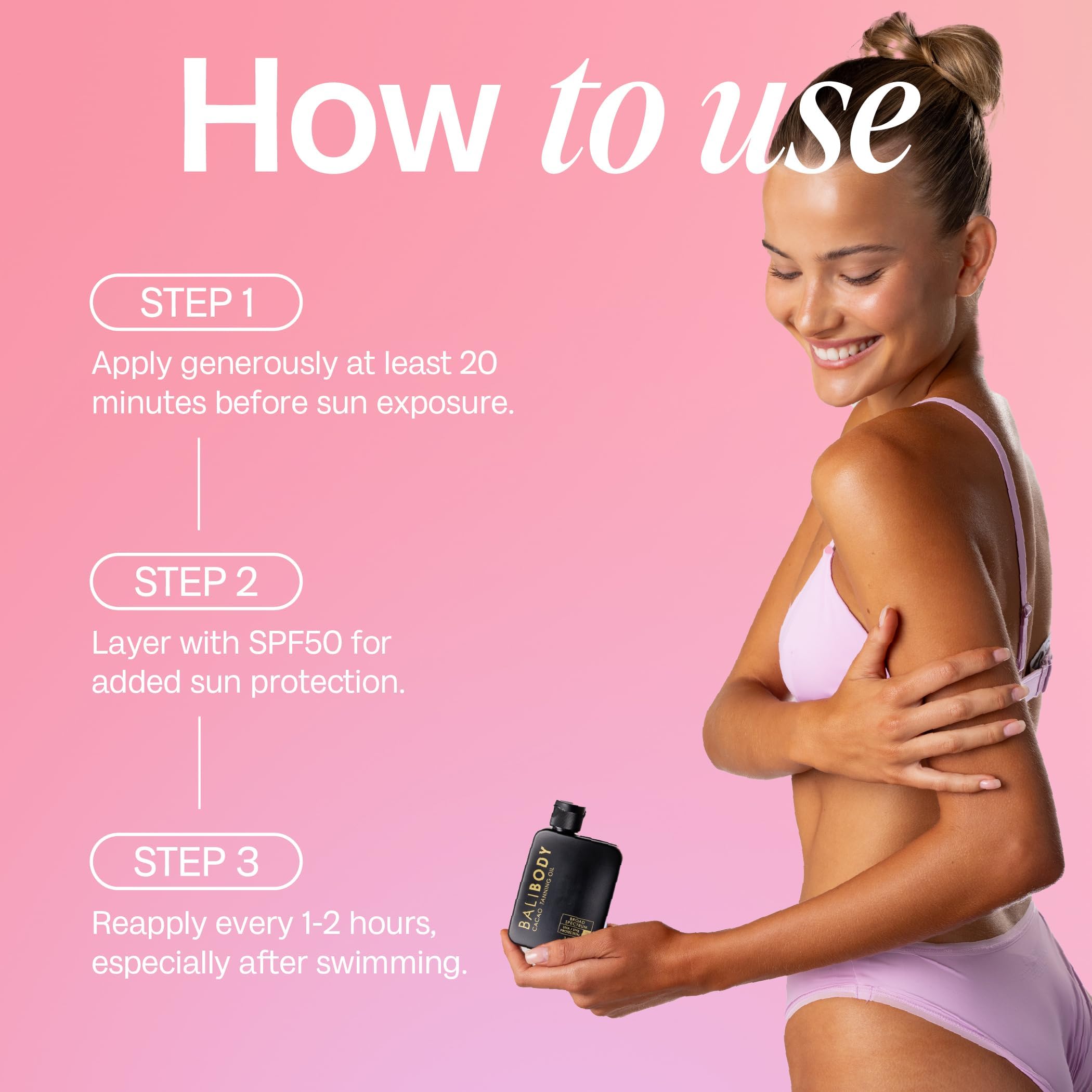 Bali Body Cacao Tanning Oil SPF 15 ingredient list and label