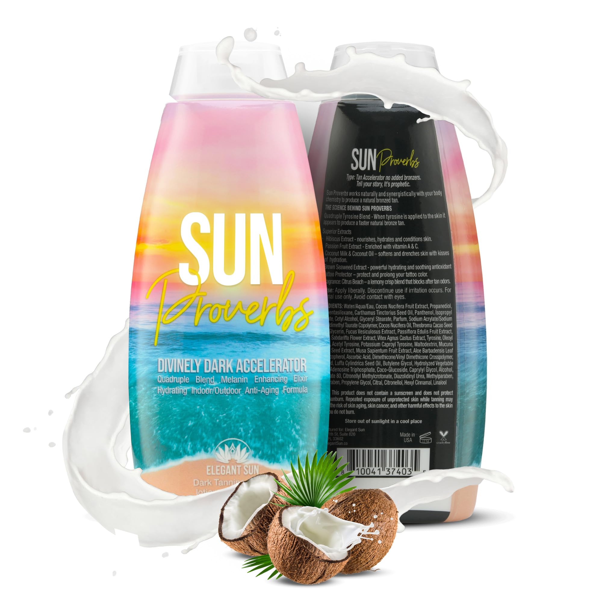 Elegant Sun tanning lotion bottle against a sunny background