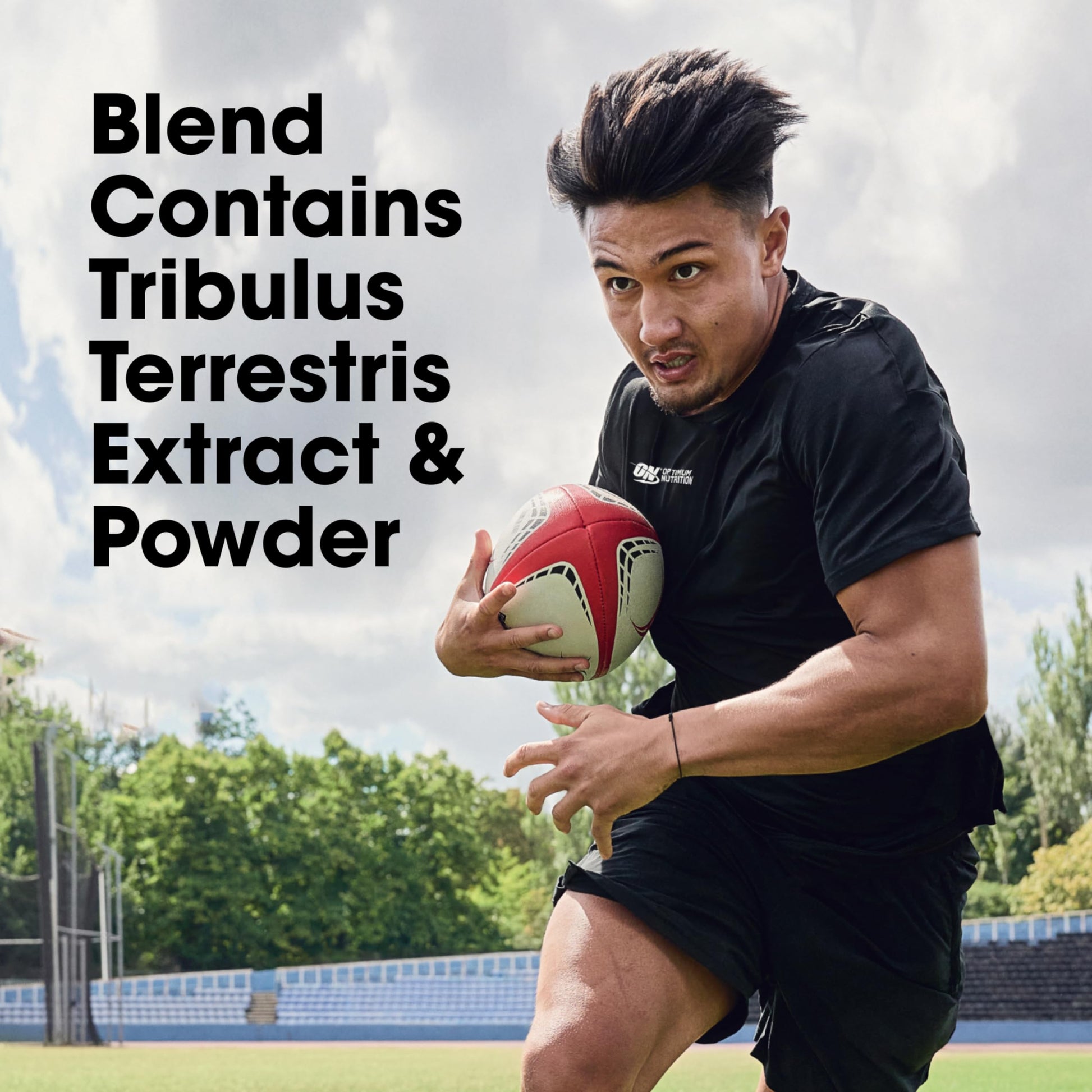 Close up of Optimum Nutrition Tribulus supplement facts