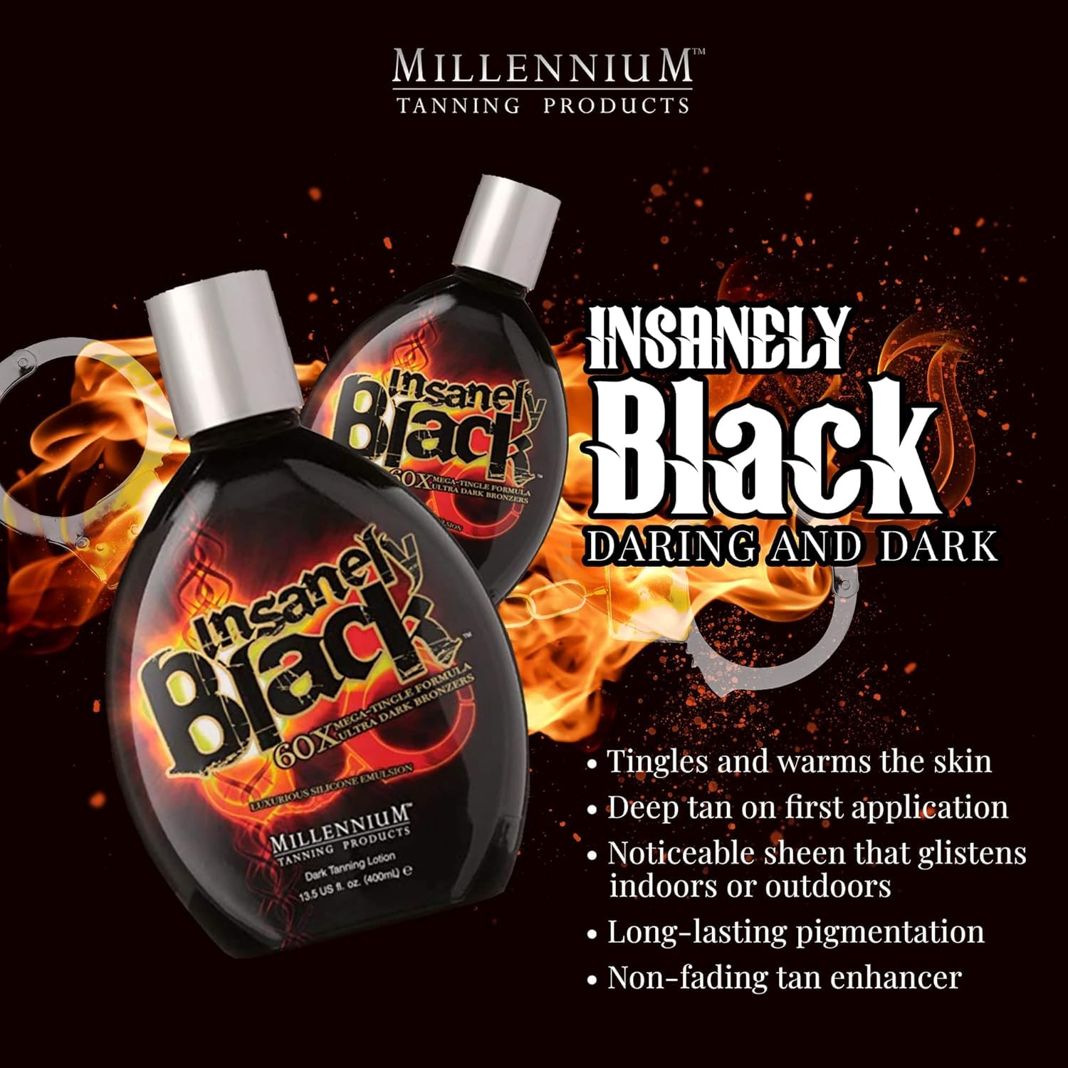 Millennium Tanning Insanely Black 60x product packaging