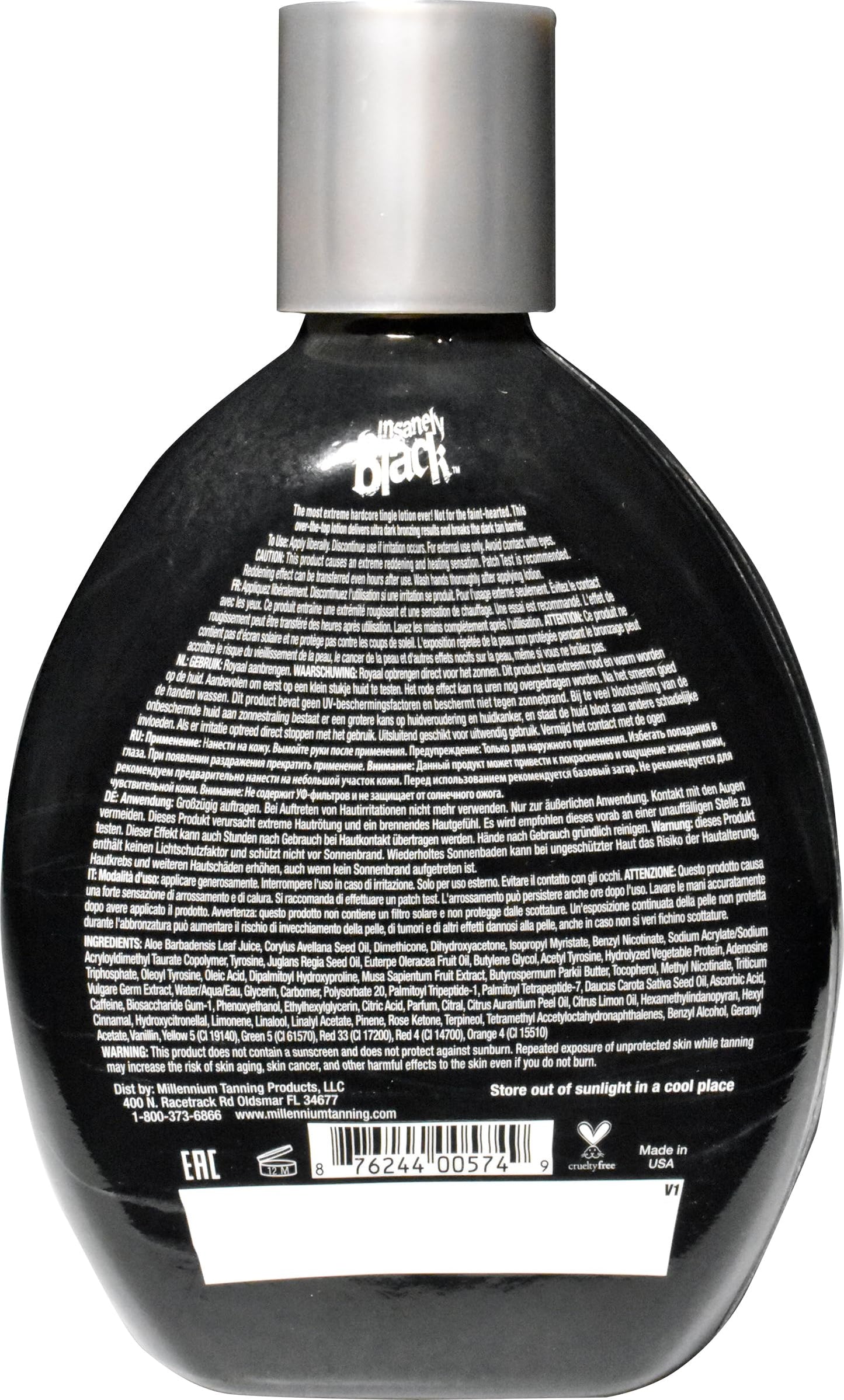 Millennium Tanning Insanely Black bronzing lotion texture