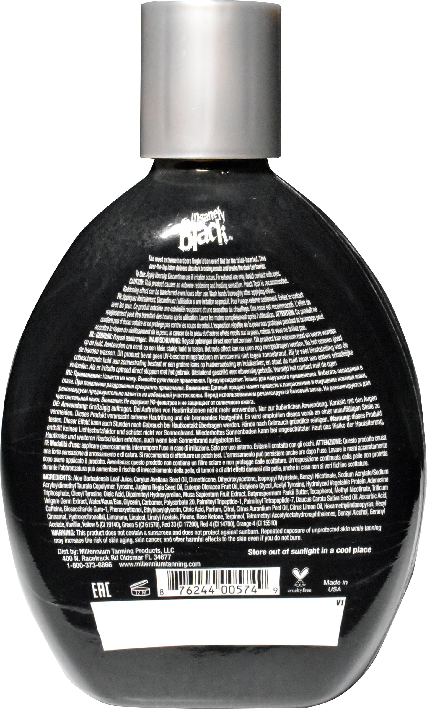 Millennium Tanning Insanely Black bronzing lotion texture