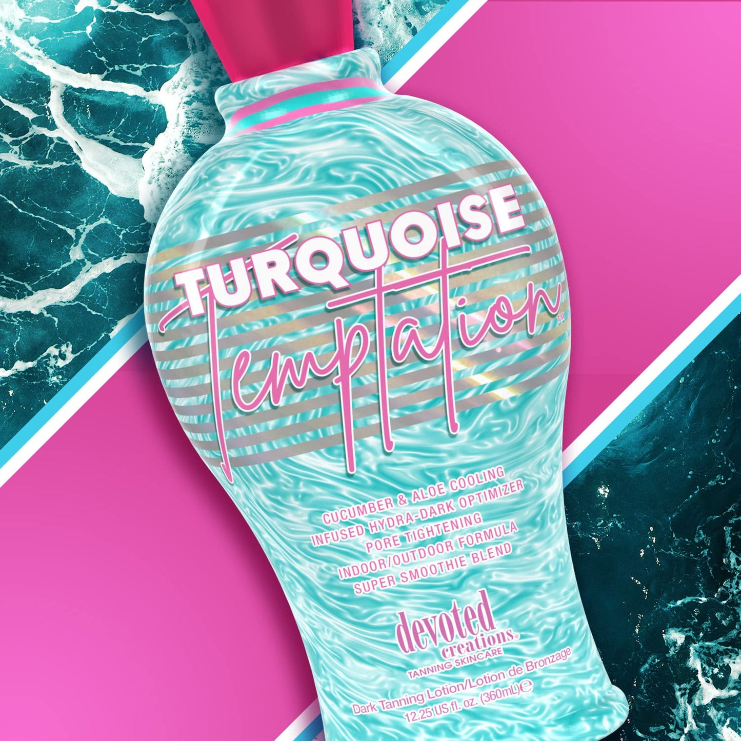 Authentic USA imported Devoted Creations tanning lotion bottle.