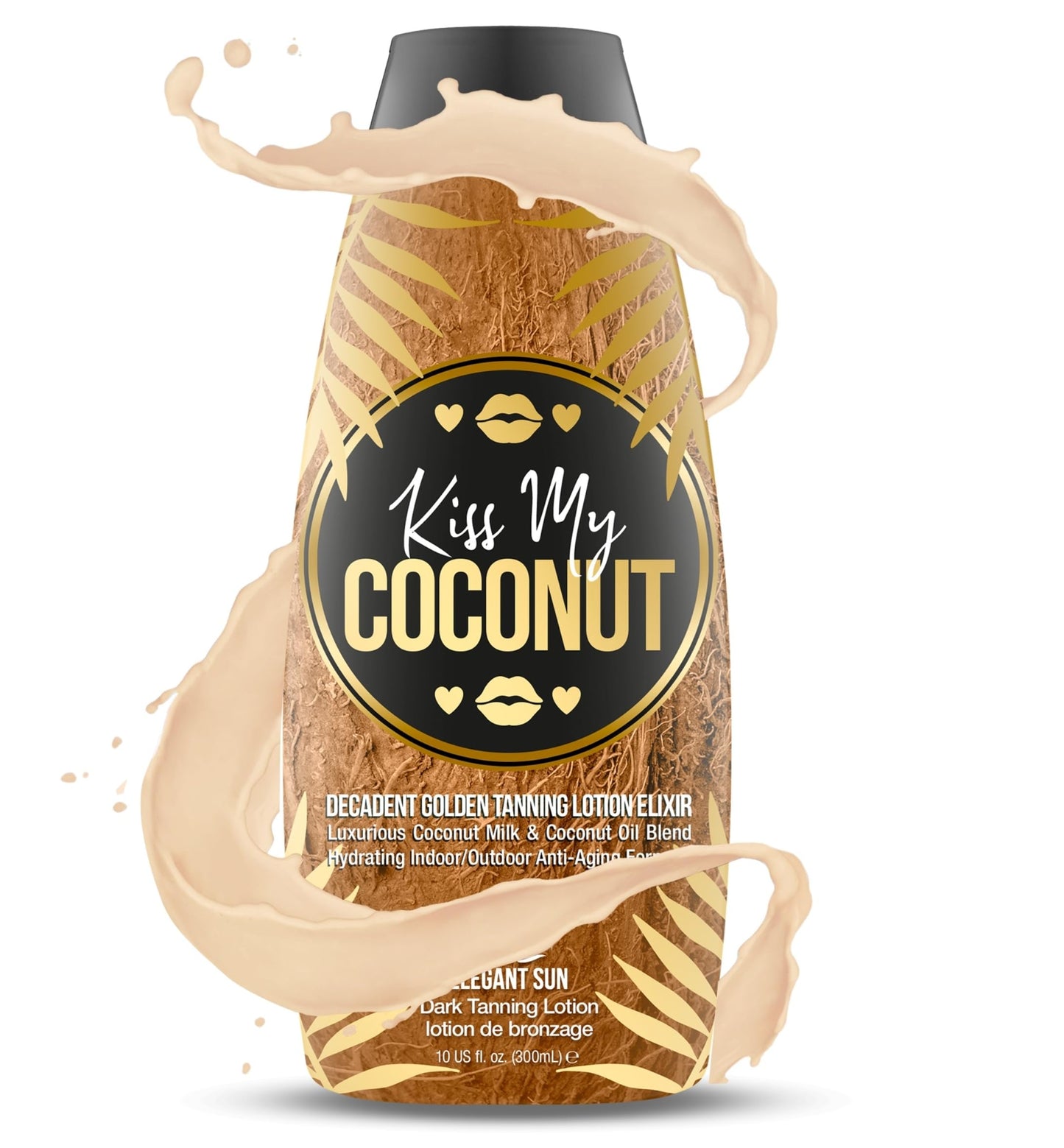 Back of Elegant Sun Kiss My Coconut tanning lotion bottle