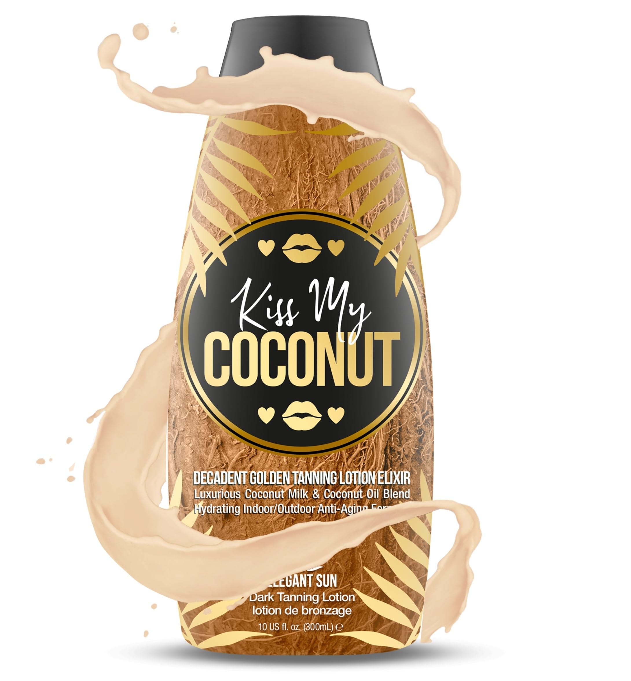 Back of Elegant Sun Kiss My Coconut tanning lotion bottle