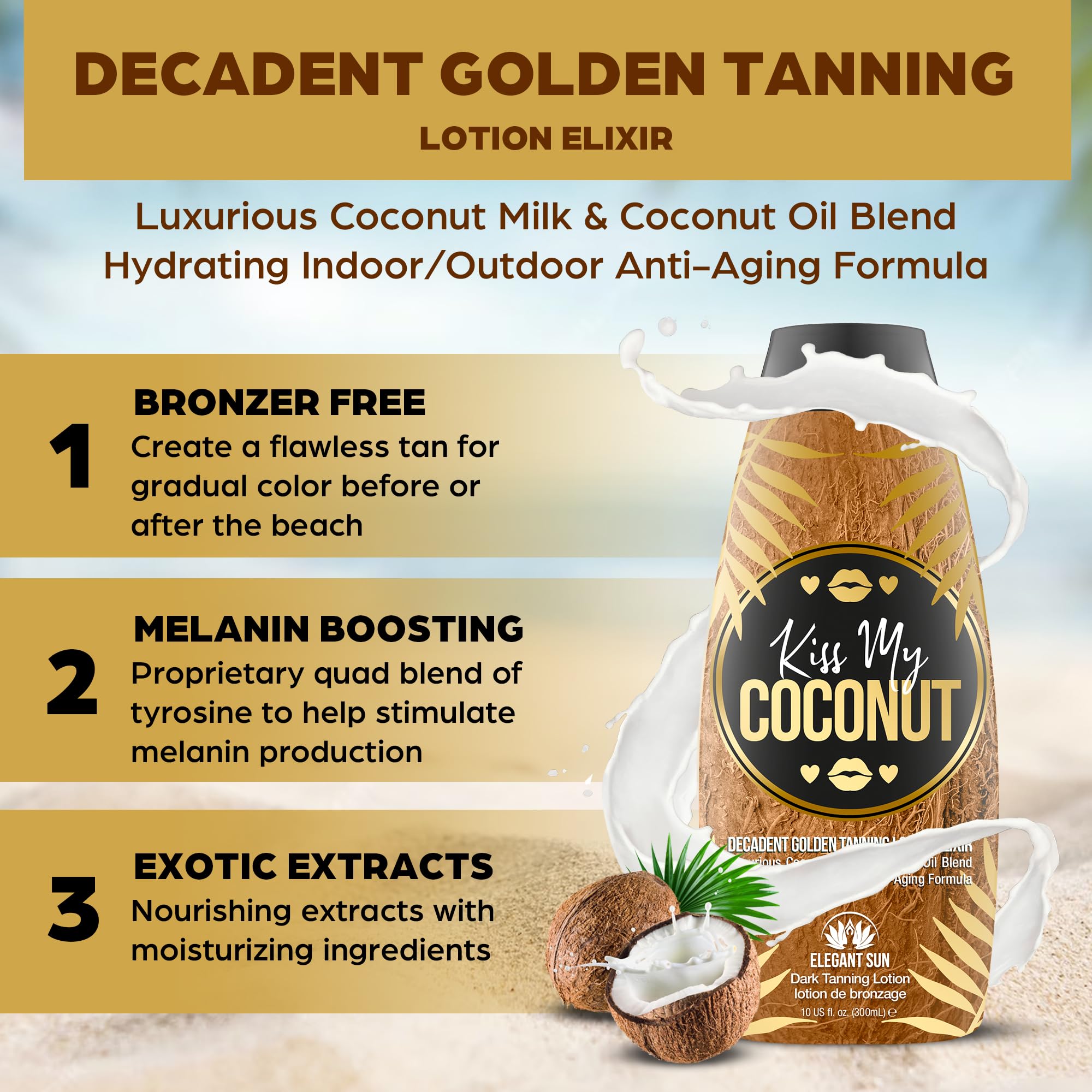 Texture of Elegant Sun Kiss My Coconut tanning lotion