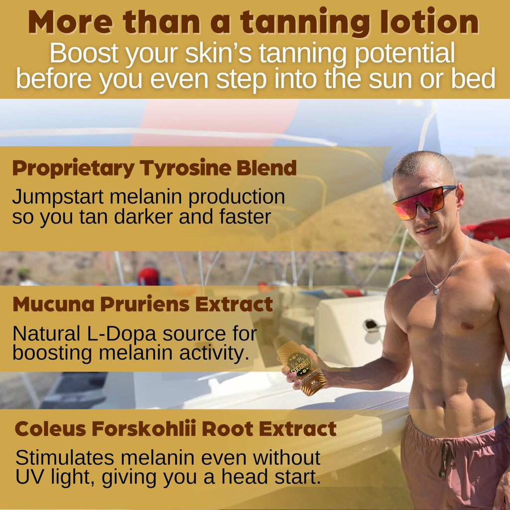 Elegant Sun golden tan intensifier bottle outdoors