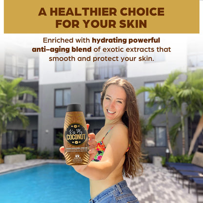 Elegant Sun Kiss My Coconut tanning lotion lifestyle shot