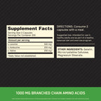 Optimum Nutrition BCAA 1000 nutritional label details