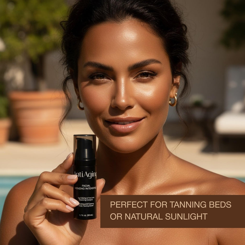 Onyx hydrating face tanner pump mechanism and cap close-up