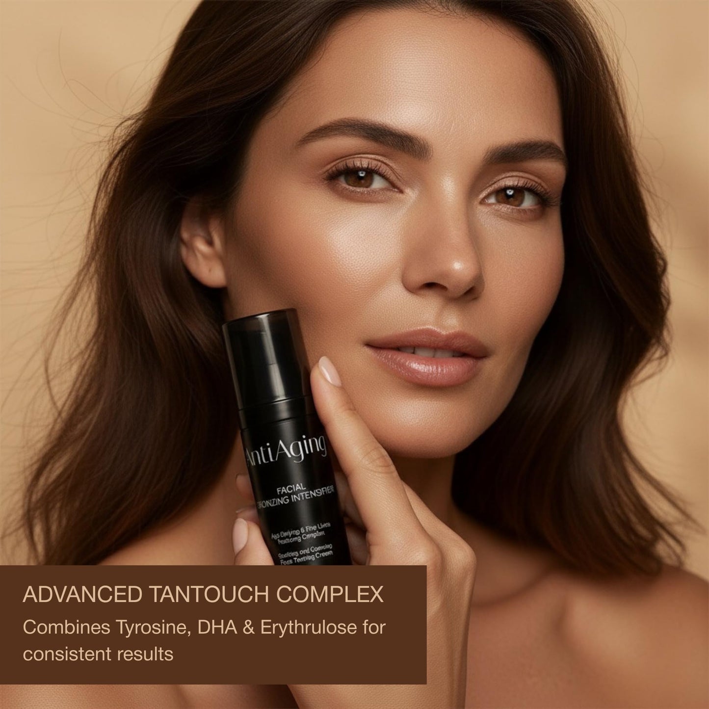 Hydrating indoor tanning lotion for face close up