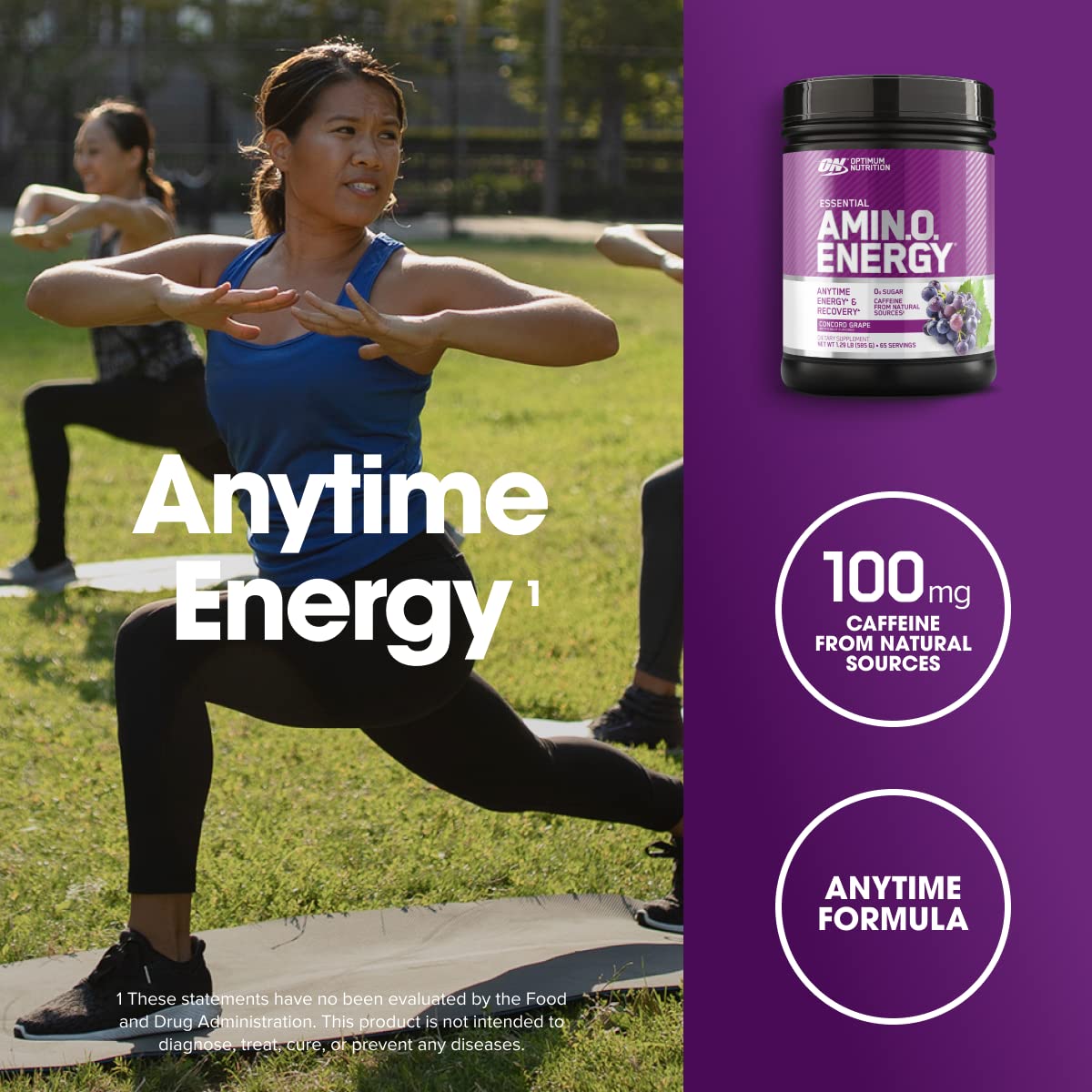 Close up of Optimum Nutrition Amino Energy supplement powder texture