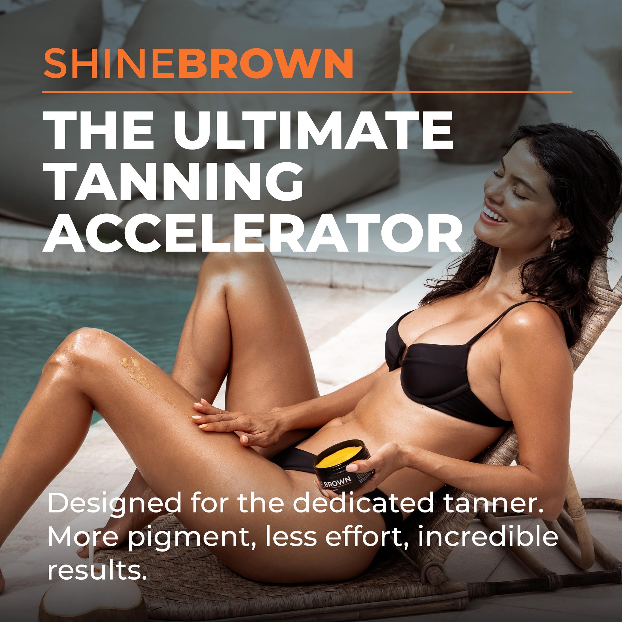 Back label of Byrokko Shine Brown tanning lotion showing ingredients