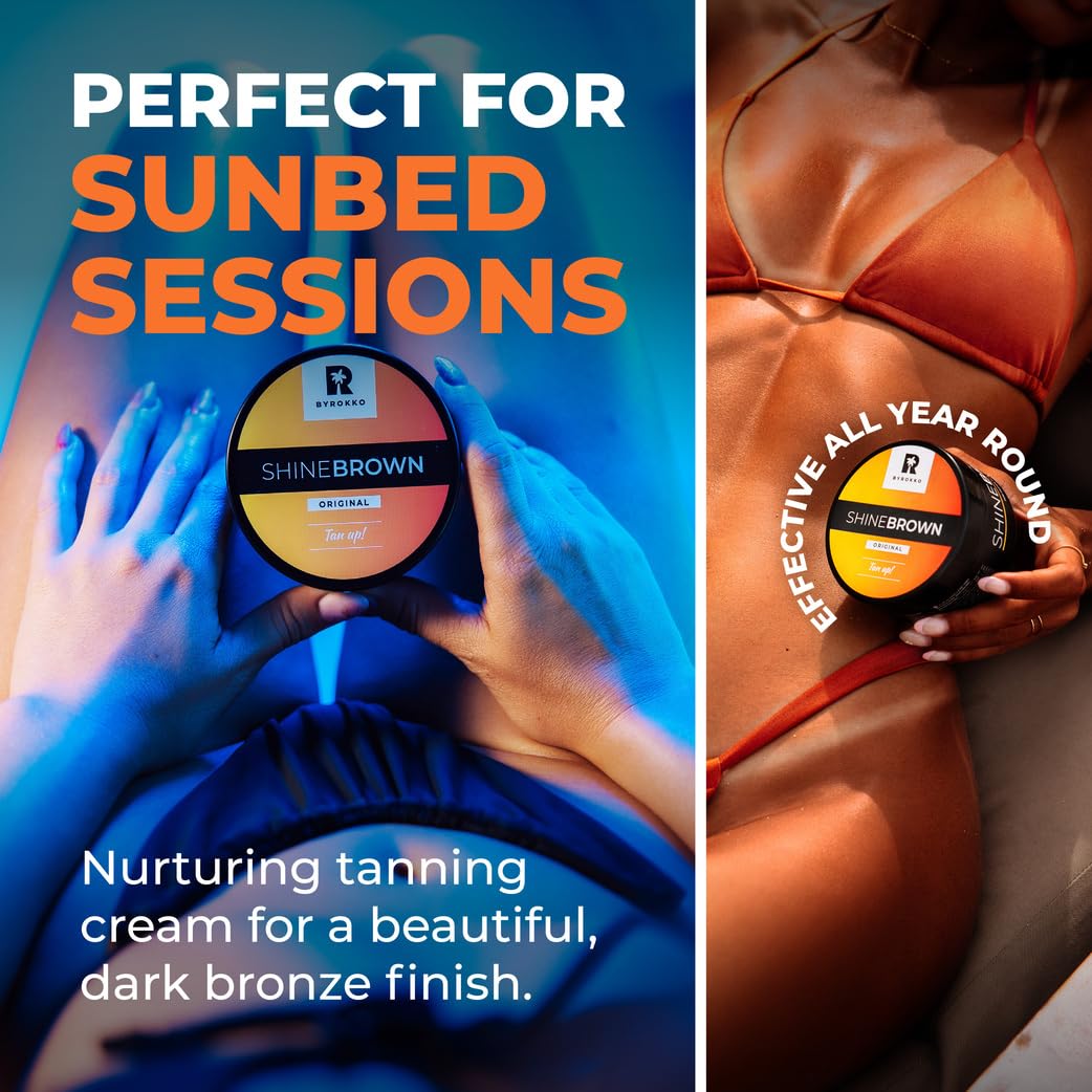 Application of Byrokko Shine Brown tan accelerator on arm