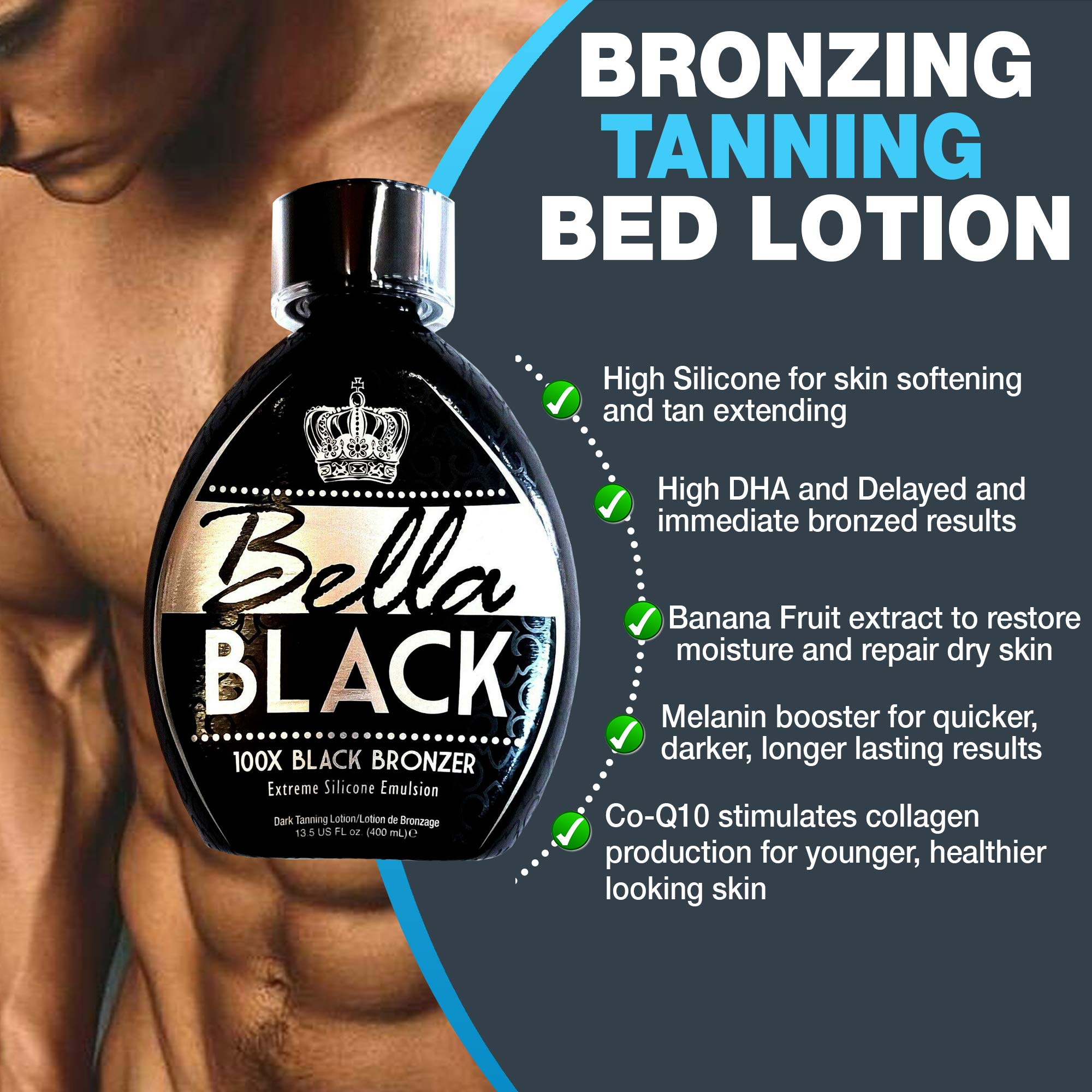 Authentic Dolce Vita tanning bed lotion with natural banana fruit extract for skin repair.