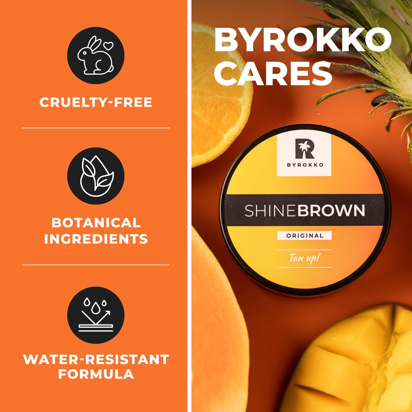 Comparison of skin glow using Byrokko Shine Brown tanning lotion