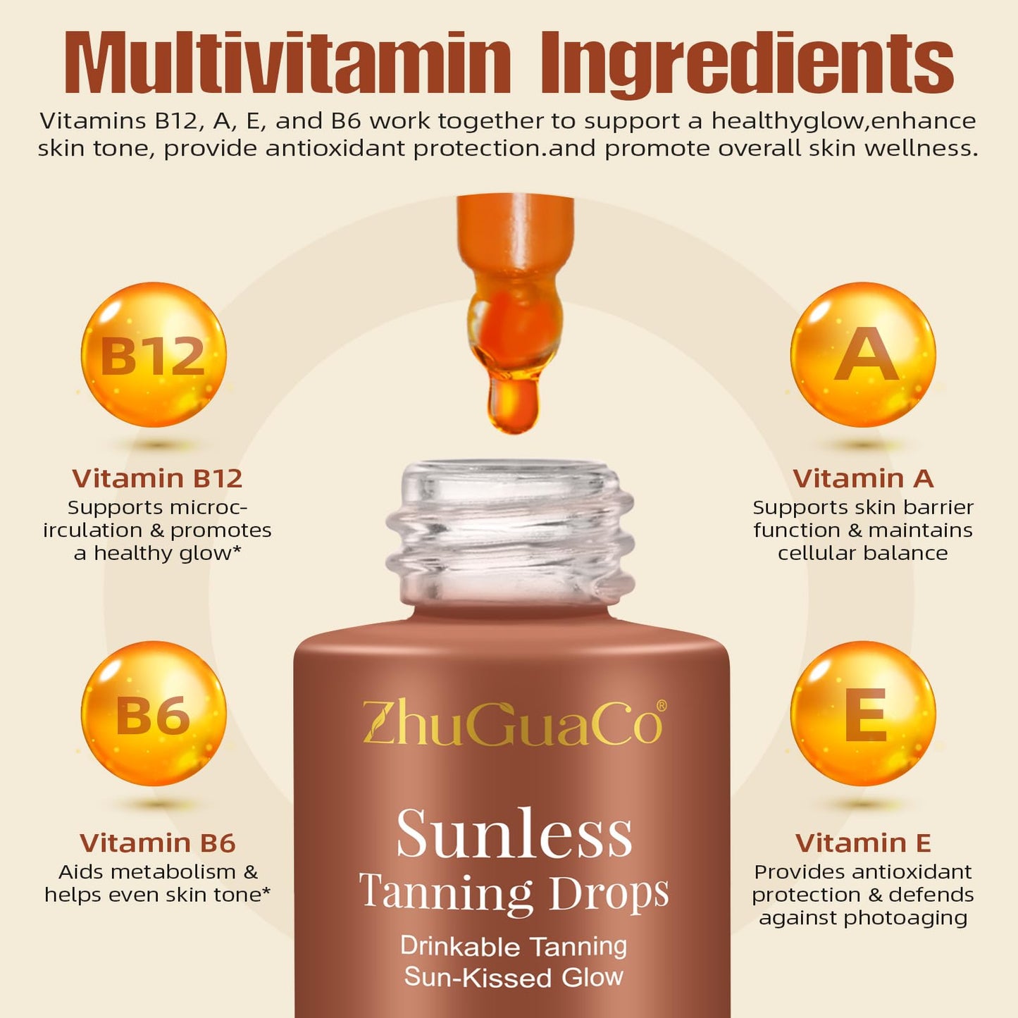 Herlosfeel drinkable tanning drops packaging details