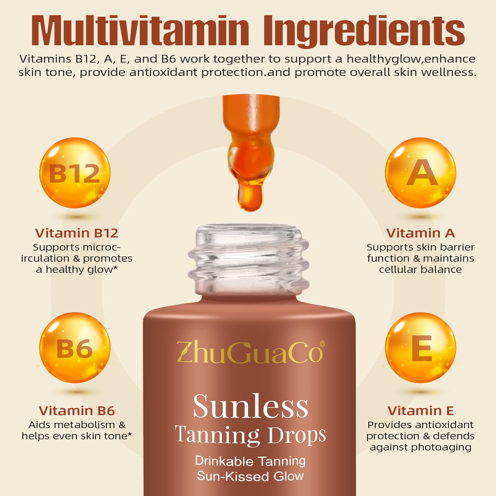 Herlosfeel drinkable tanning drops packaging details