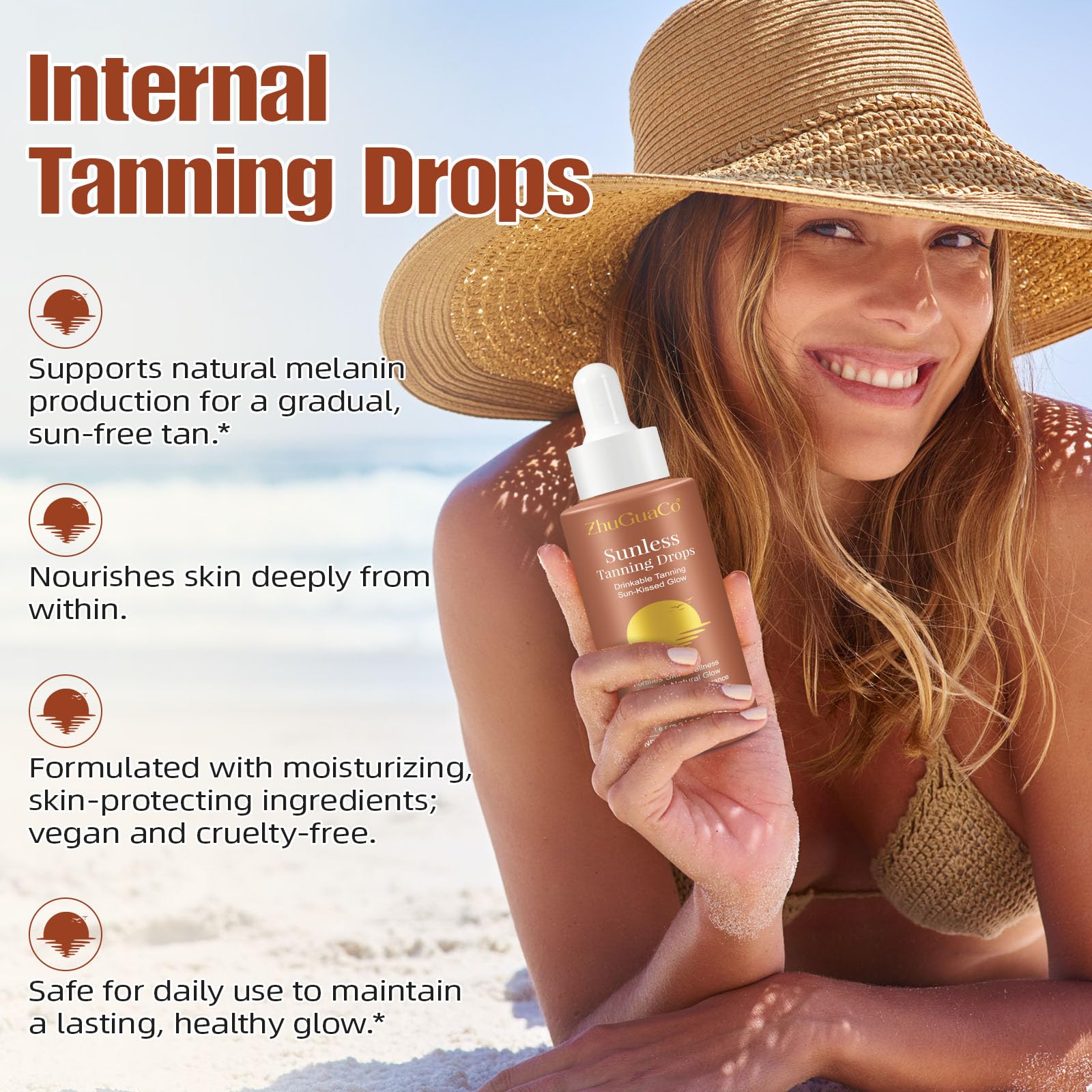 Herlosfeel watermelon flavored tanning liquid dropper