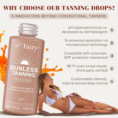 Liquid texture of Gogiftgo sunless tanning supplement