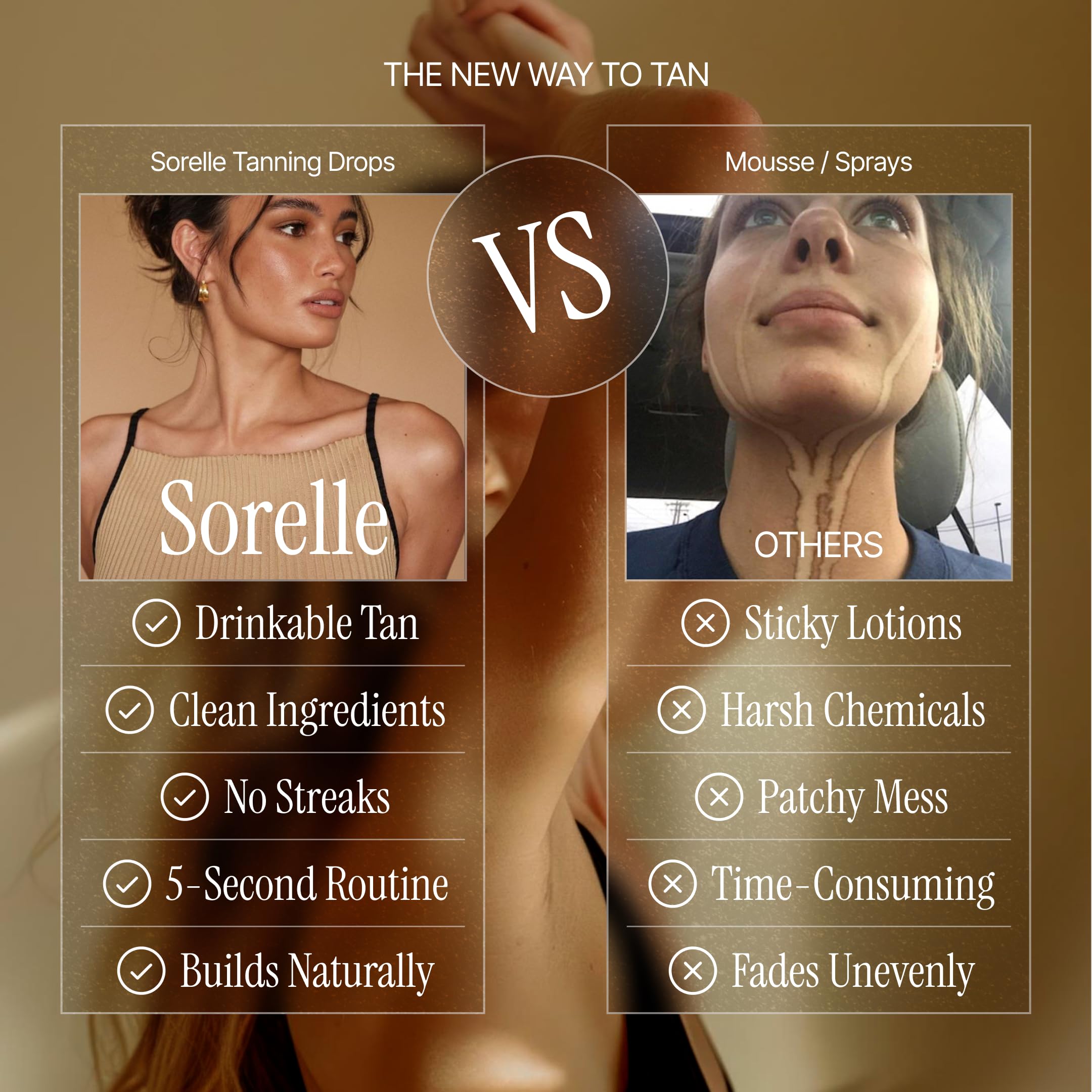 Authentic Sorelle Beauty oral tanning drops for glowing skin