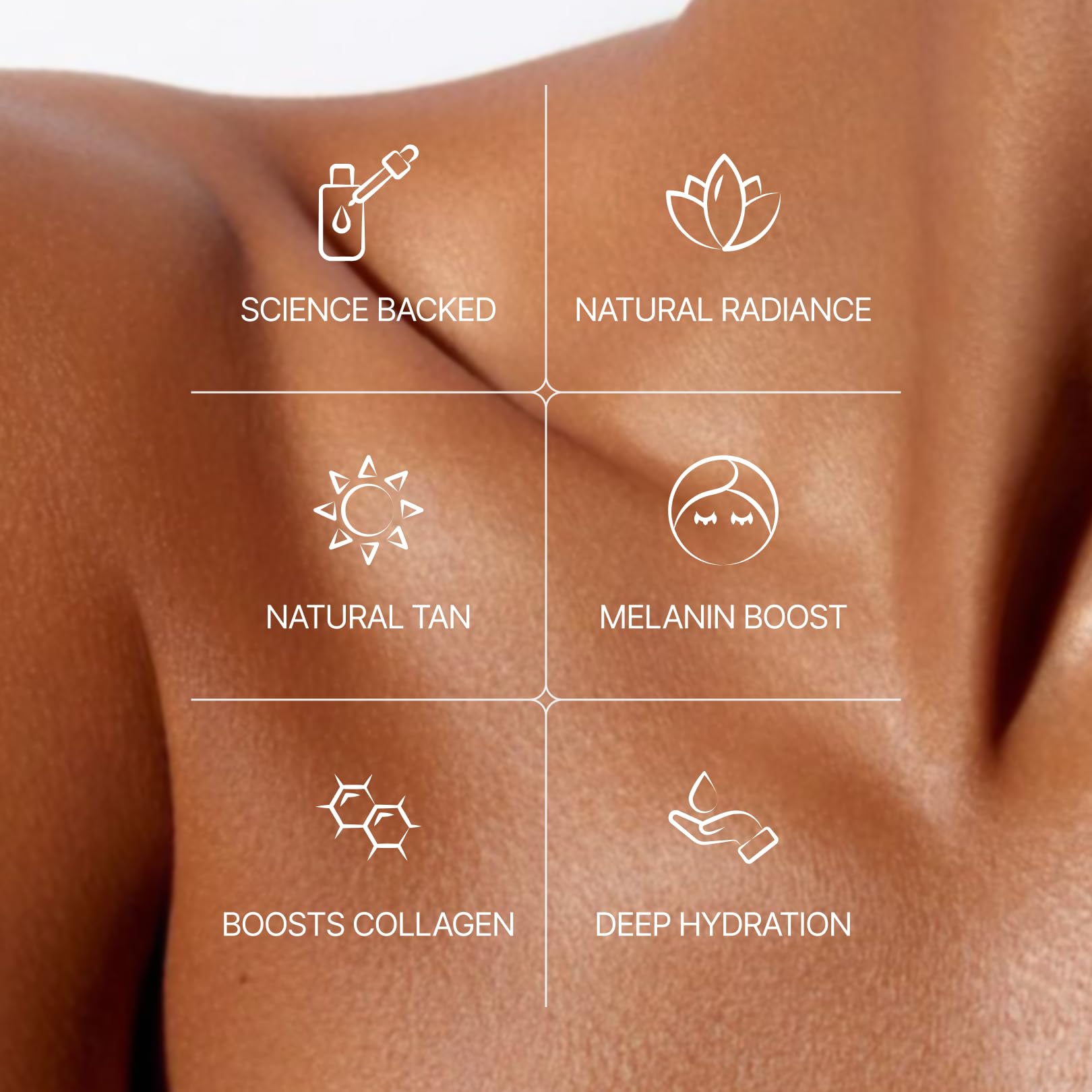 Sorelle Tanning Drops 50ml bottle next to a glass of water