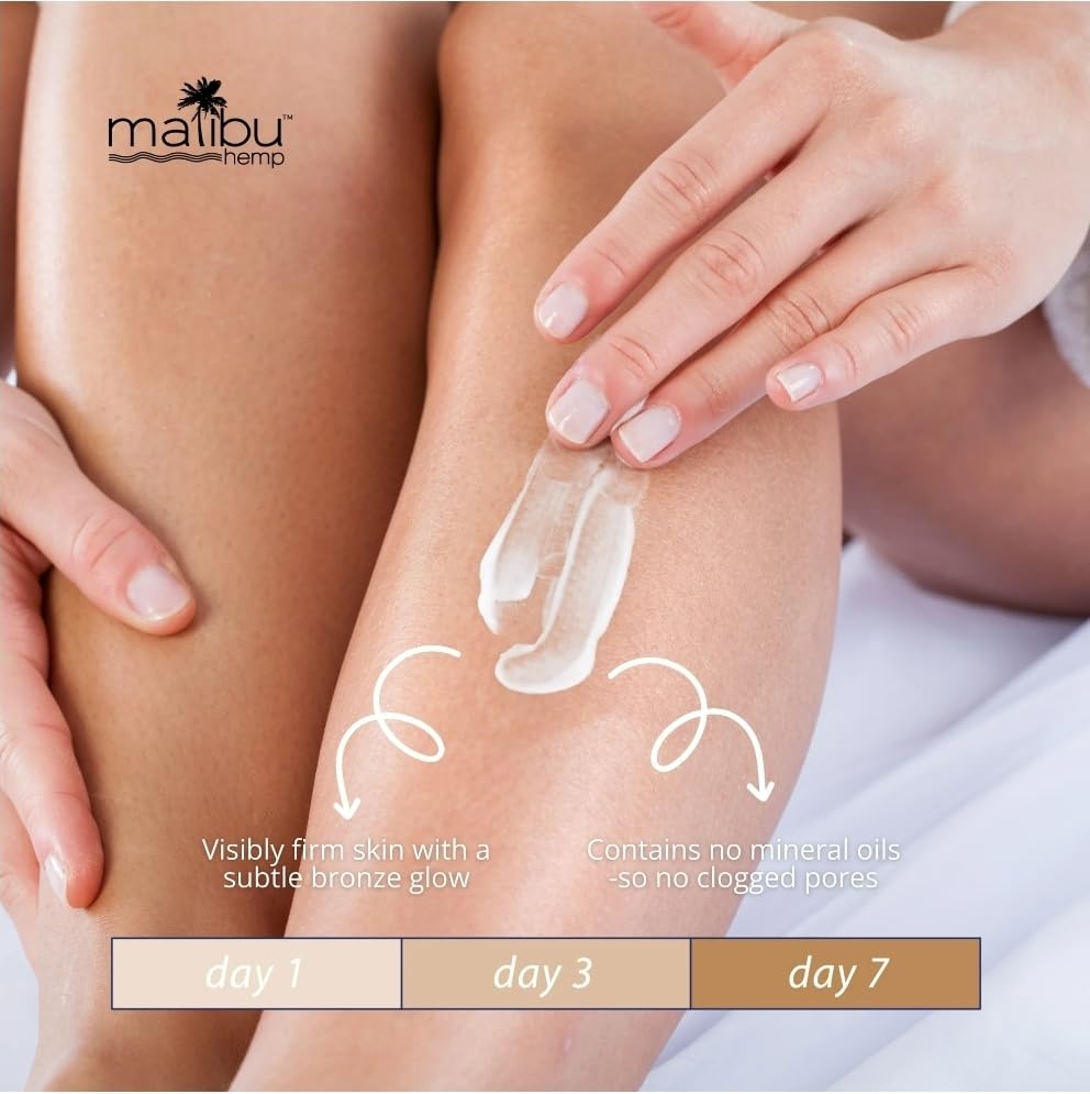 Malibu Tan skin firming bronzing moisturizer pump bottle design