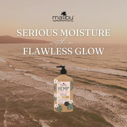 Malibu Tan Hemp Golden Glow lotion back label ingredients and instructions