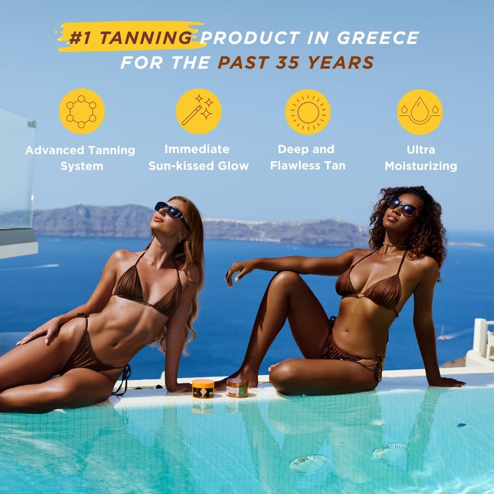 Texture of Carroten intensive tanning oil applied on skin