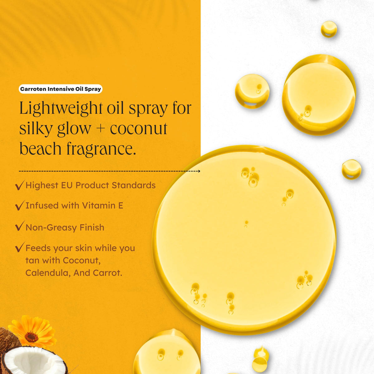 Carroten tanning oil spray product set packaging