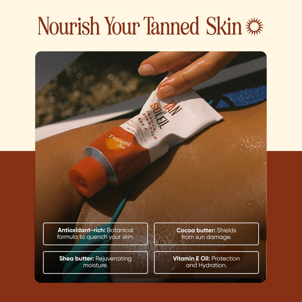 Tanning Club sun tanning balm branding