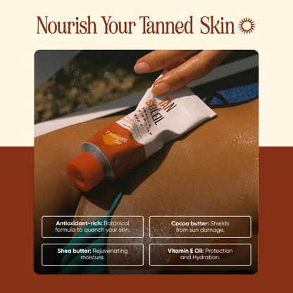 Tanning Club Tan De Soleil side profile showing 100ml size