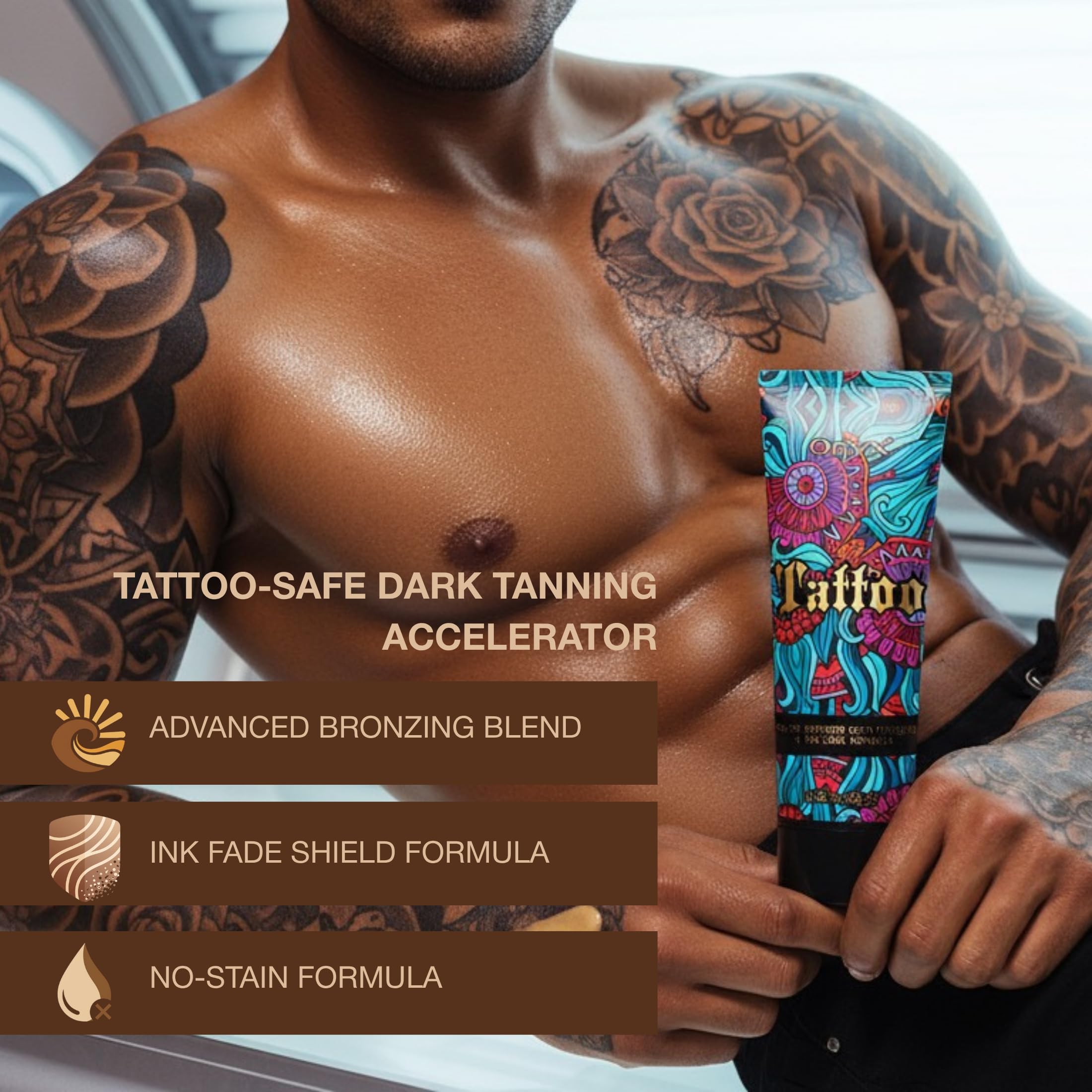Close up of Onyx indoor tanning accelerator 6.76 fluid ounces