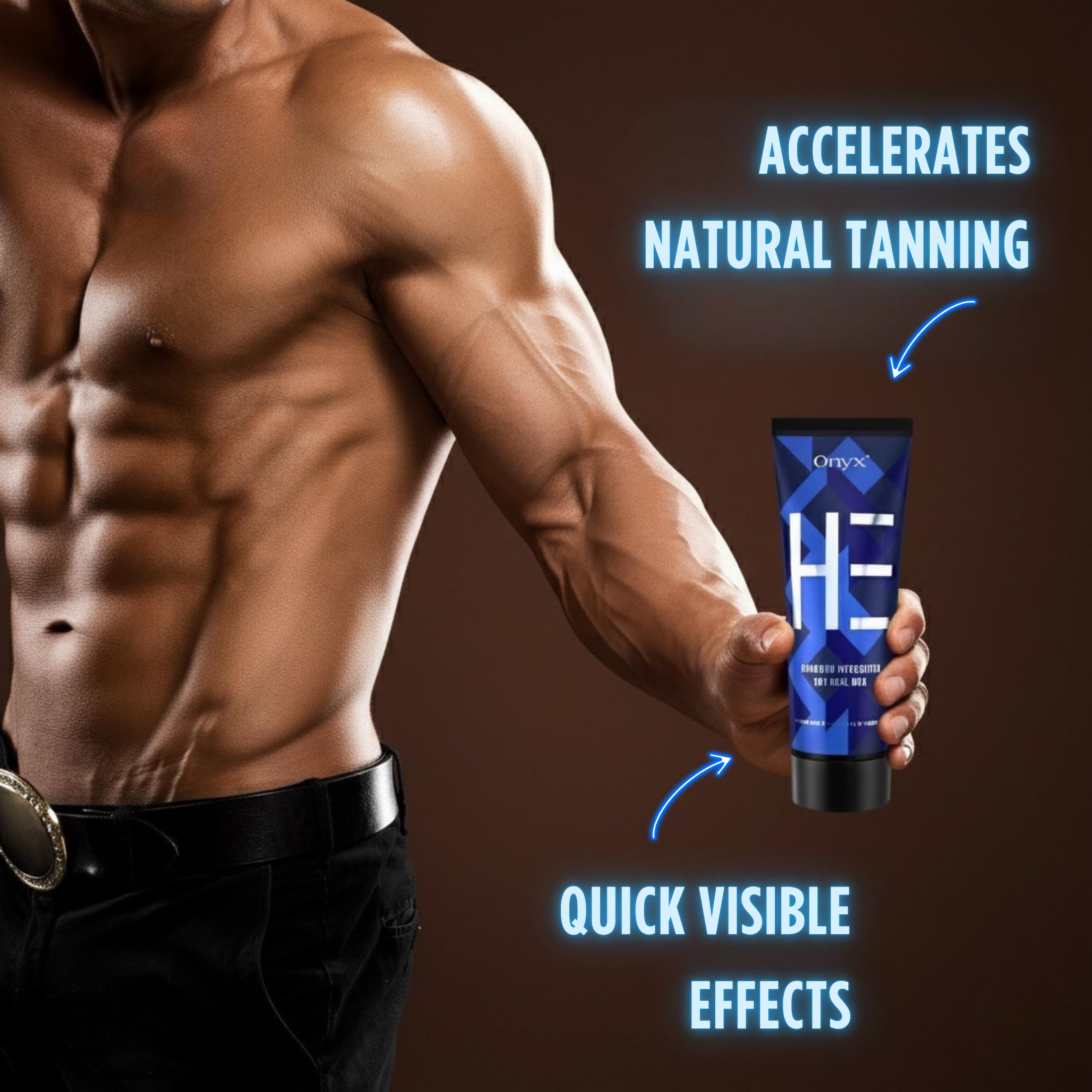 Onyx HE professional tanning series for men tube closeup