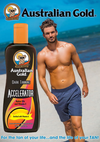 Australian Gold tanning intensifier bottle back label information