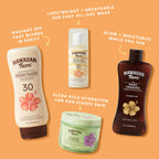 Lifestyle image of Hawaiian Tropic tanning spray in an outdoor setting