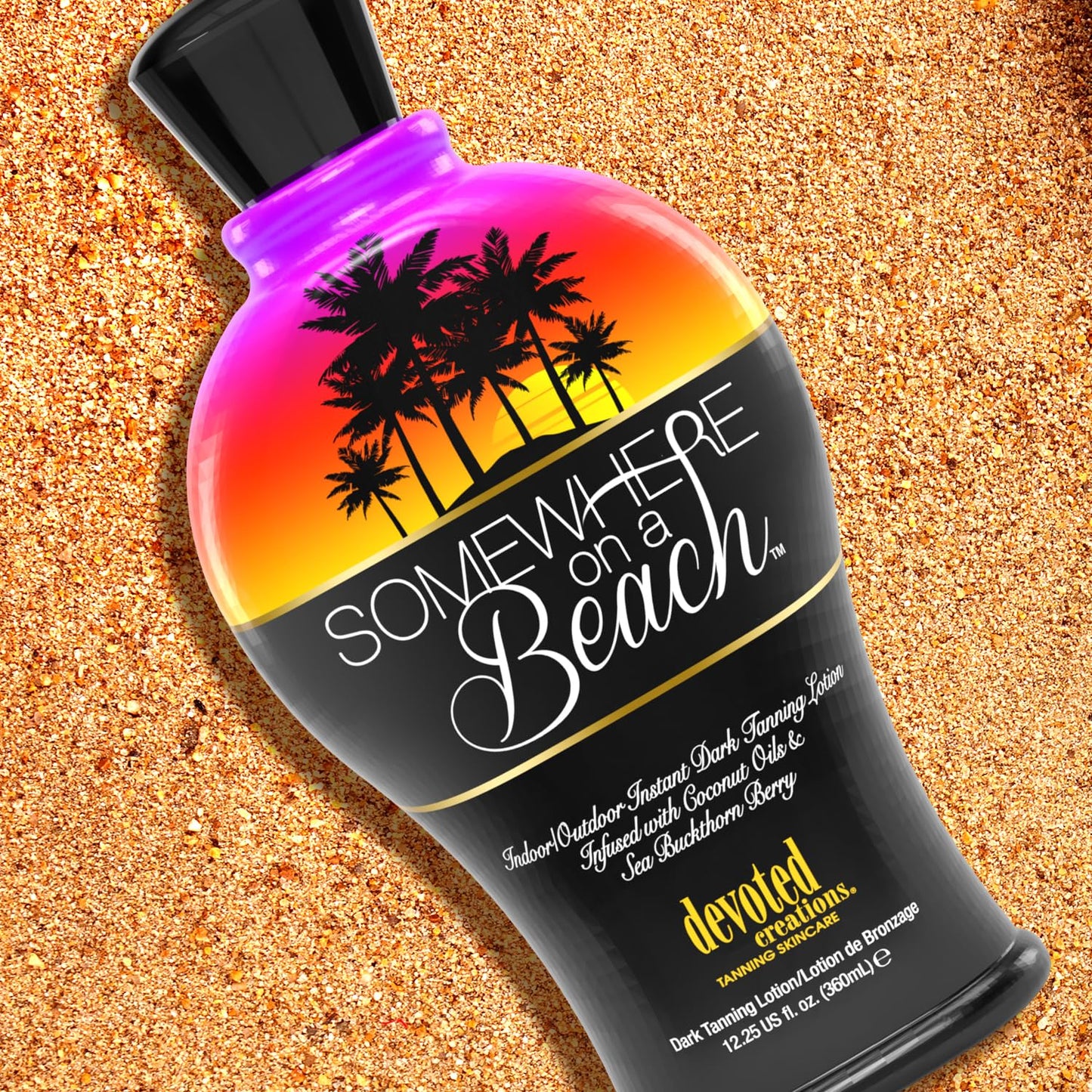 Back of Devoted Creations Somewhere on a Beach indoor outdoor tanning lotion