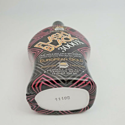 European Gold Ultra Dark salon formula tanning accelerator packaging with time release bronzer details