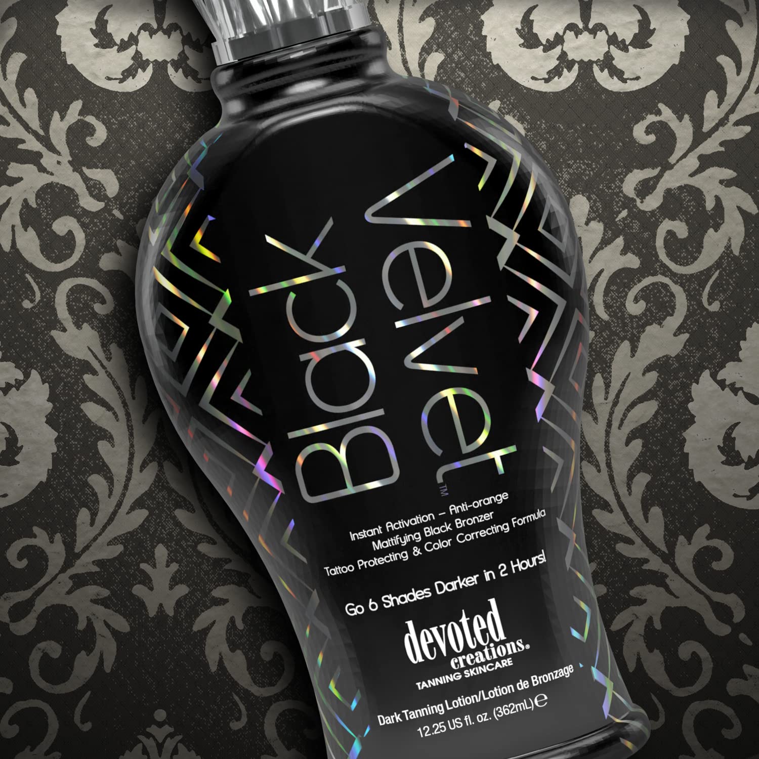 Authentic USA imported Devoted Creations Black Velvet tanning lotion bottle