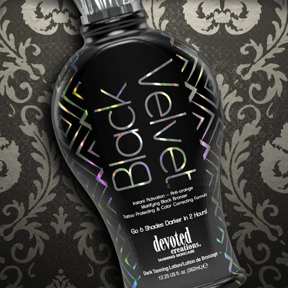 Authentic USA imported Devoted Creations Black Velvet tanning lotion bottle
